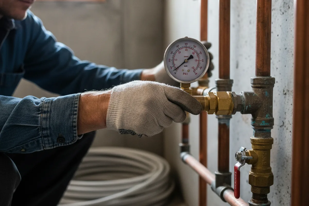 Pressure testing a repaired line during Water Line Repair in Applegate